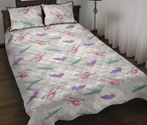 Helicopter plane pattern Quilt Bed Set