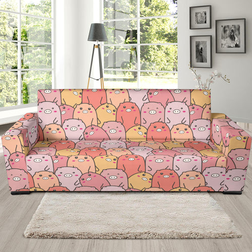 Pig Pattern Print Design 04  Sofa Slipcover
