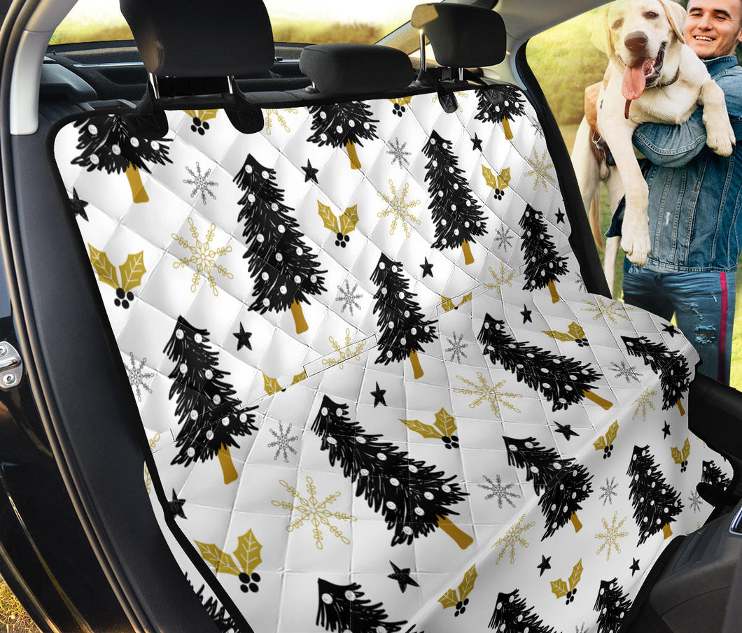 Christmas Tree Holly Snow Star Pattern Dog Car Seat Covers
