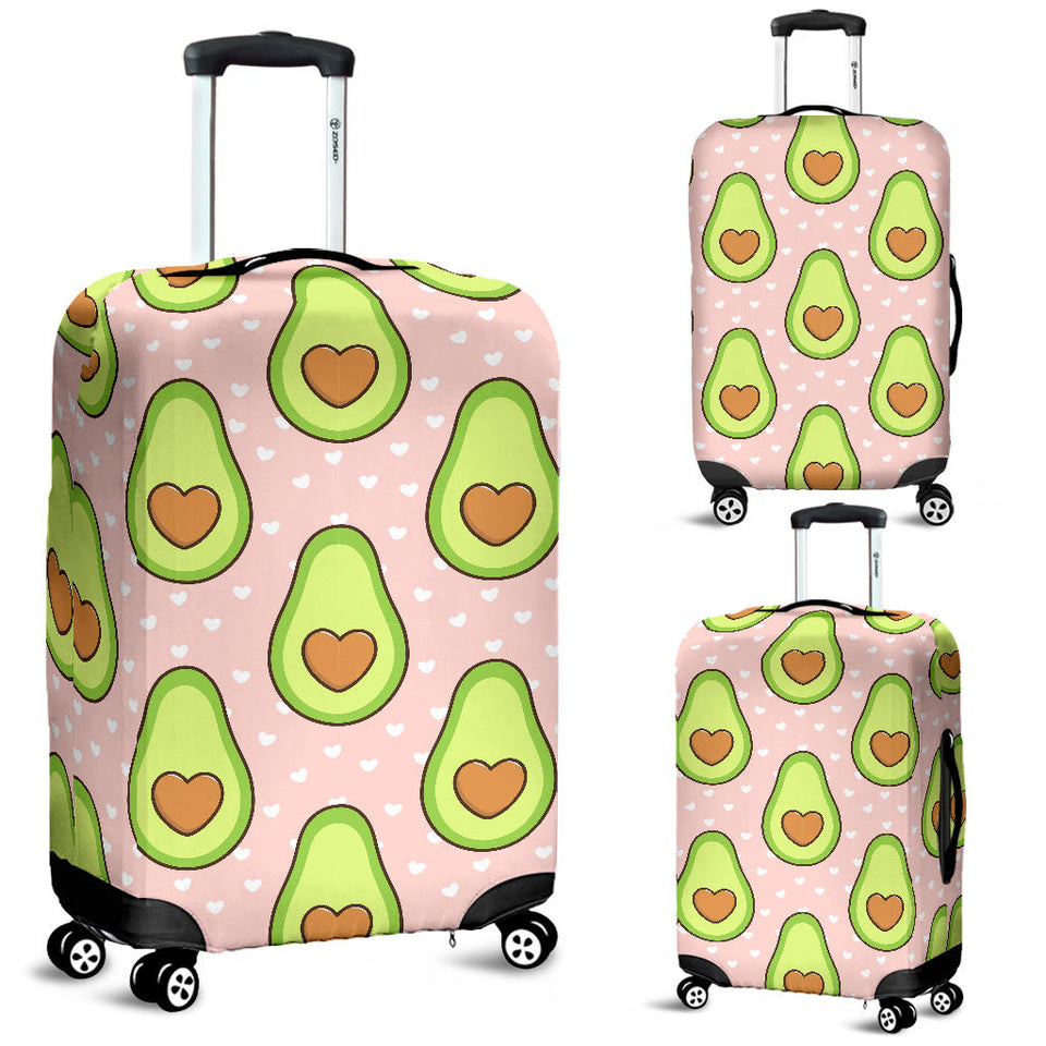 Avocado Heart Pink Background Luggage Covers