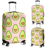 Avocado Heart Pink Background Luggage Covers