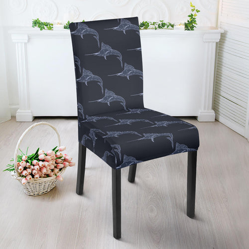 Swordfish Pattern Print Design 03 Dining Chair Slipcover