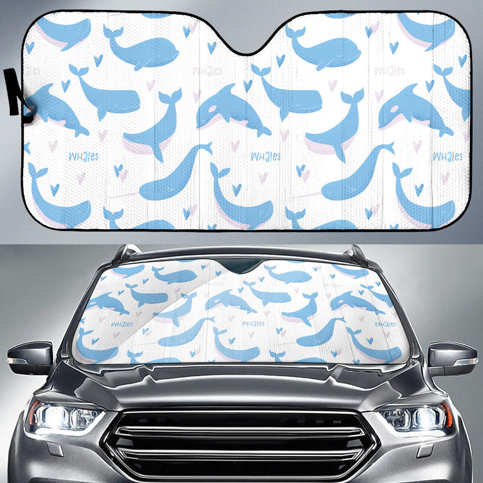 Blue Whale Pattern Car Sun Shade