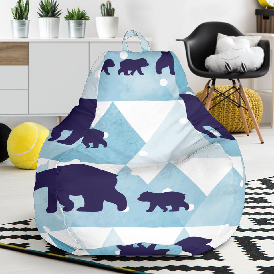 Polar Bear Winter Snow Pattern Bean Bag Cover
