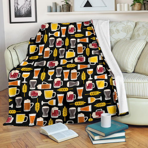 Beer Type Pattern Premium Blanket