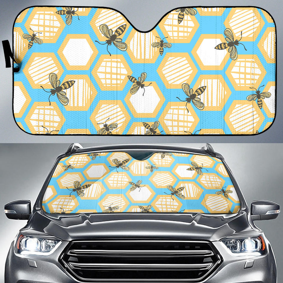 Bee Honeycomb Pattern Car Sun Shade
