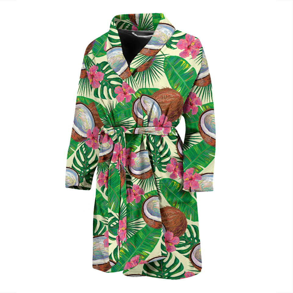 Coconut Pattern Print Design 01 Men's Bathrobe