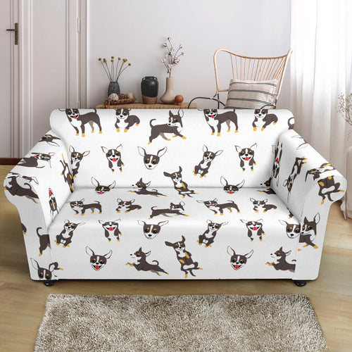 Chihuahua Dog Pattern Loveseat Couch Slipcover