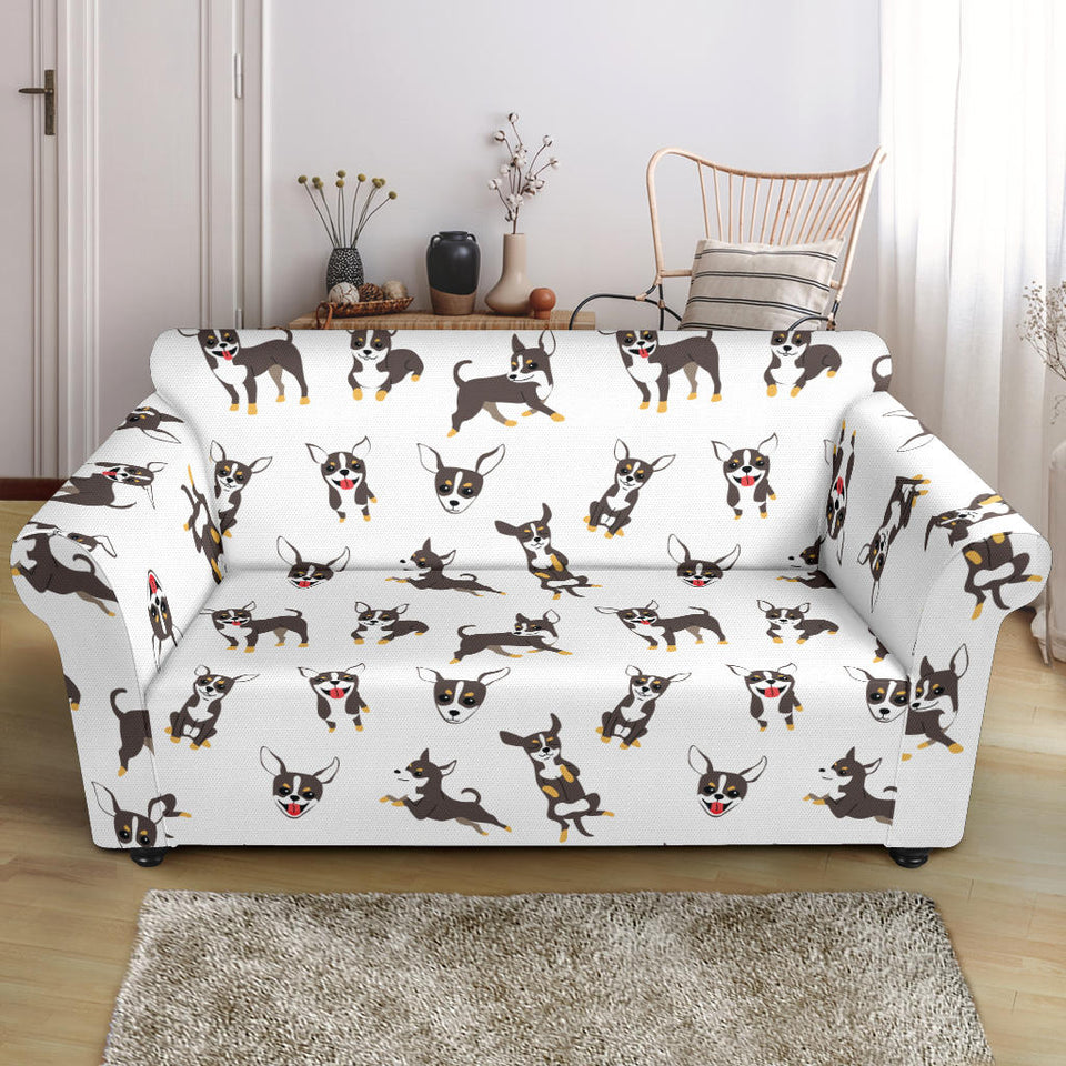 Chihuahua Dog Pattern Loveseat Couch Slipcover