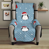 Cute penguin christmas snow pattern Chair Cover Protector
