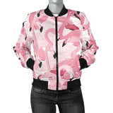 Pink Flamingos Pattern Background Women'S Bomber Jacket