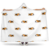 Cute Beagle Dog Sleeping Pattern Hooded Blanket