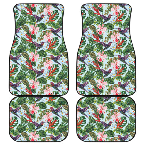 Hummingbird Pattern Print Design 05 Front and Back Car Mats