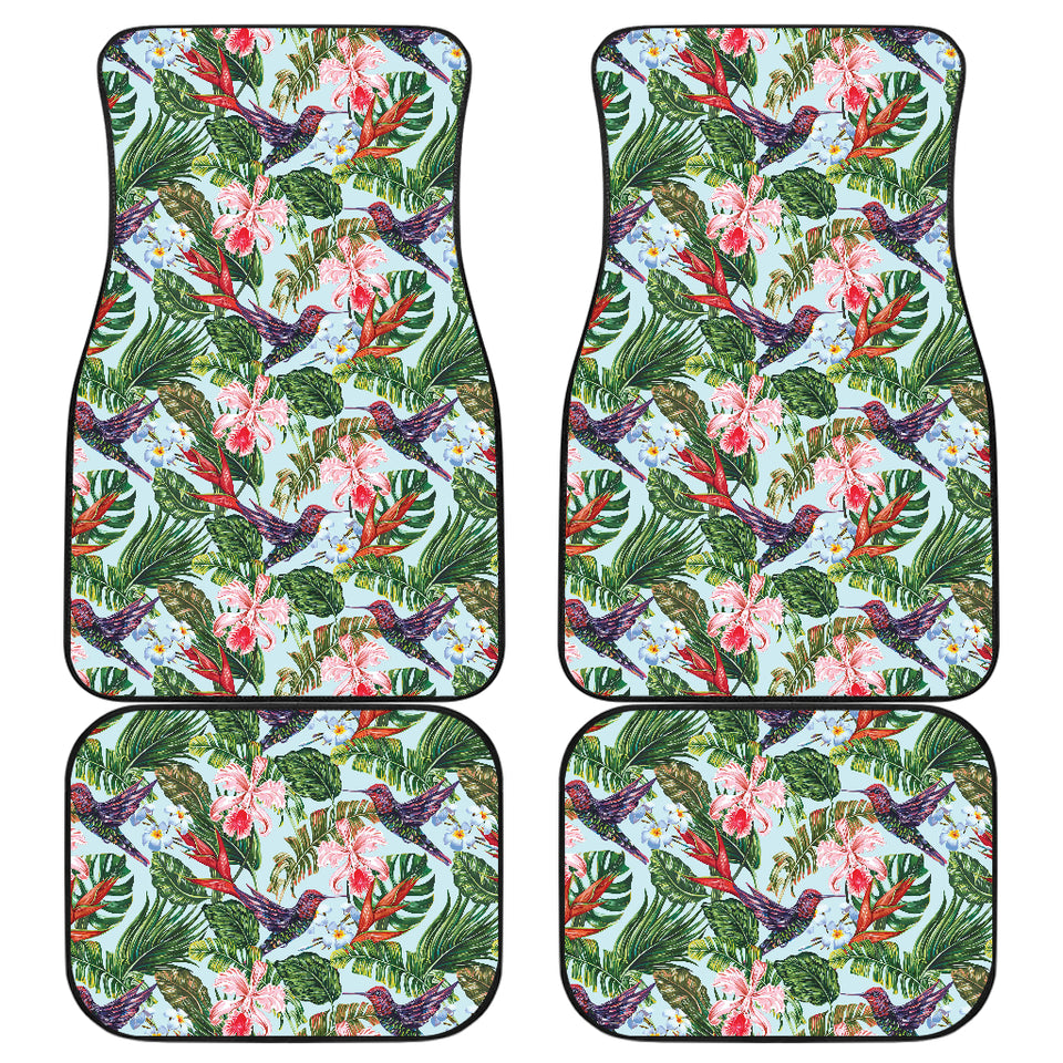 Hummingbird Pattern Print Design 05 Front and Back Car Mats