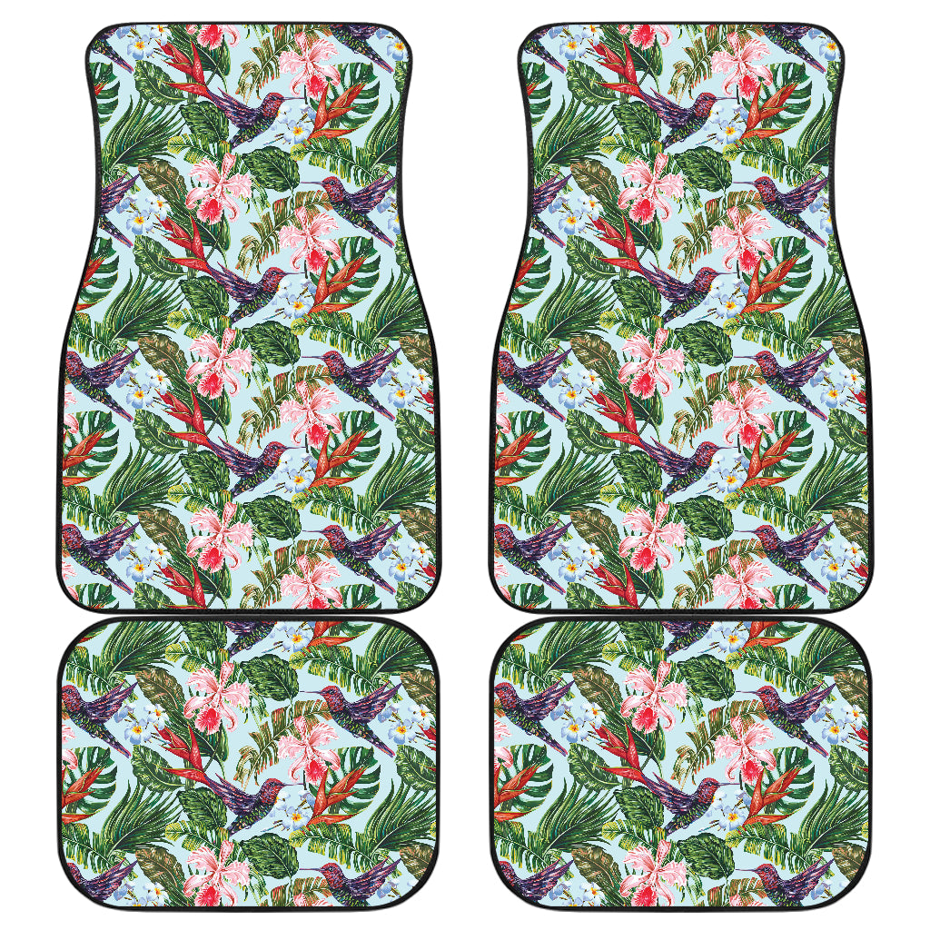 Hummingbird Pattern Print Design 05 Front and Back Car Mats