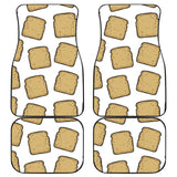 Bread Toast Pattern Print Design 03 Front and Back Car Mats