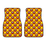 Daruma Japanese Wooden Doll Yellow Background Front Car Mats