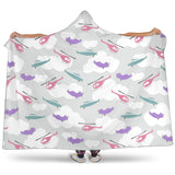 Helicopter Plane Pattern Hooded Blanket