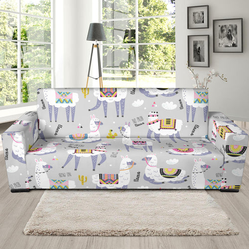 Cute Llama Alpaca Pattern Sofa Slipcover