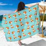 Fox Pattern Blue B Ackground Sarong