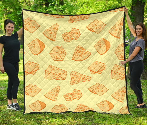 Cheese Design Pattern Premium Quilt.