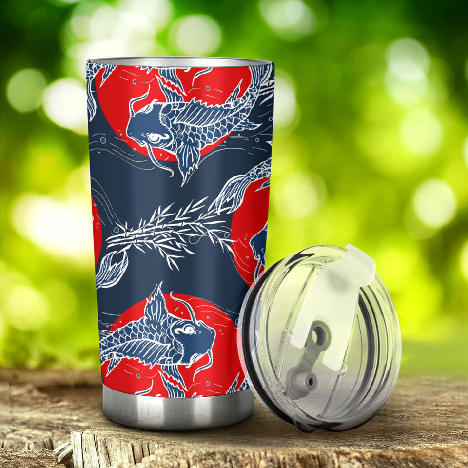 Koi Fish Carp Fishs Hand Drawn Japanese Art Tumbler