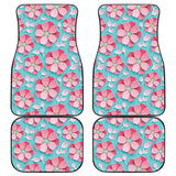 3D Sakura Cherry Blossom Pattern Front And Back Car Mats