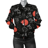 Fox Sleeping Fox Pattern Women'S Bomber Jacket