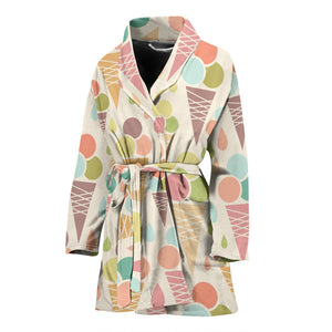 Ice Cream Cone Pattern Women'S Bathrobe