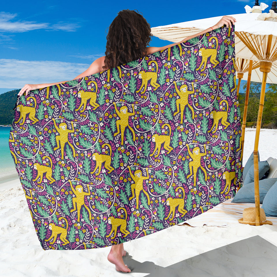 Cute Yellow Monkey Leaves Pattern Sarong
