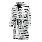Mustache Beard Pattern Print Design 04 Men's Bathrobe