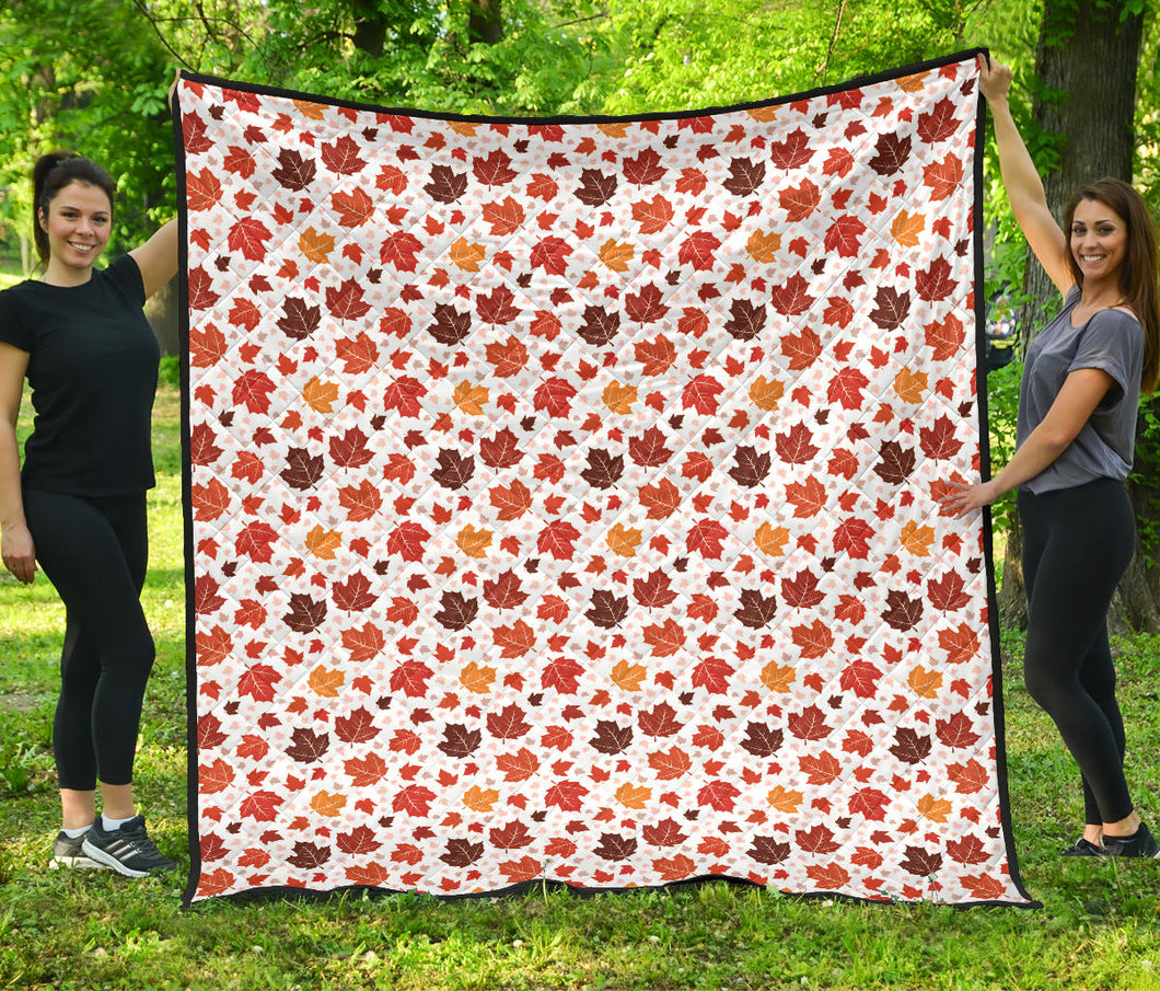 Colorful Maple Leaf Pattern Premium Quilt