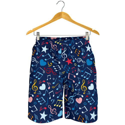 Music Notes Pattern Print Design 03 Men Shorts