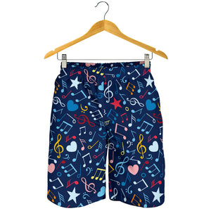 Music Notes Pattern Print Design 03 Men Shorts