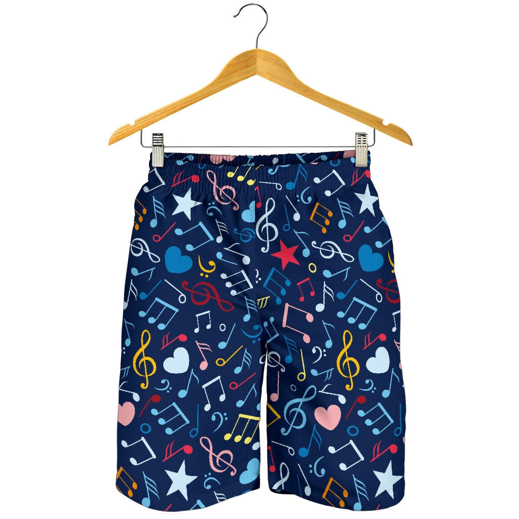 Music Notes Pattern Print Design 03 Men Shorts