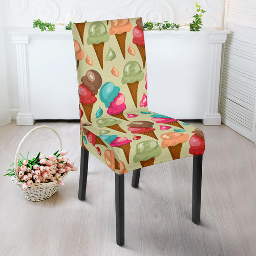 Colorful Ice Cream Pattern Dining Chair Slipcover