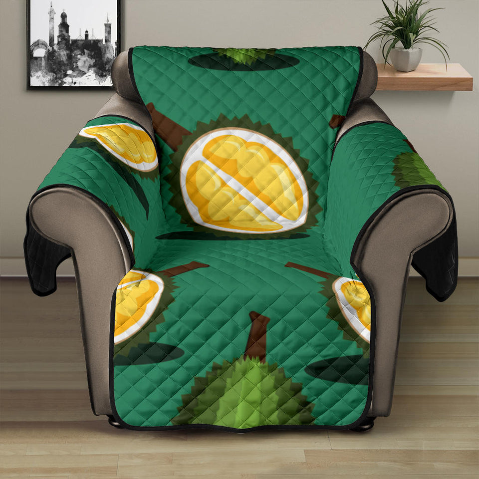 Durian pattern green background Recliner Cover Protector