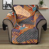 Bonsai bamboo stork japanese pattern brown theme Recliner Cover Protector