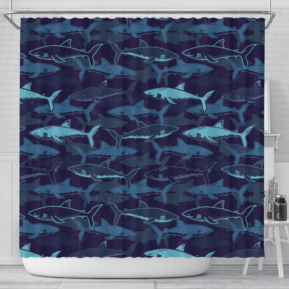 Shark Pattern Shower Curtain Fulfilled In US