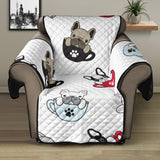French bulldog cup paw pattern Recliner Cover Protector