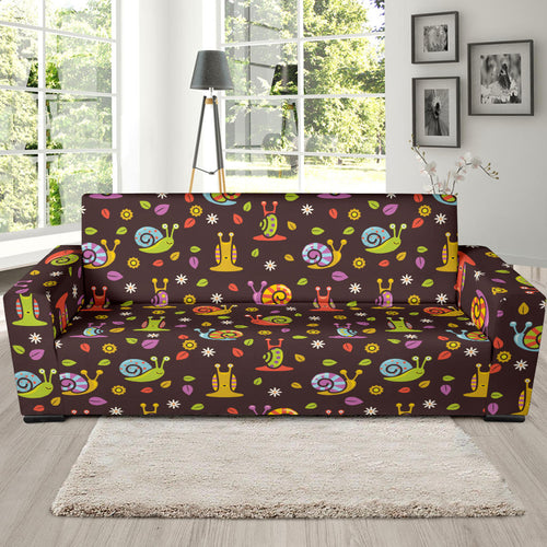 Snail Pattern Print Design 02  Sofa Slipcover