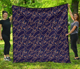 Eggplant Pattern Print Design 04 Premium Quilt