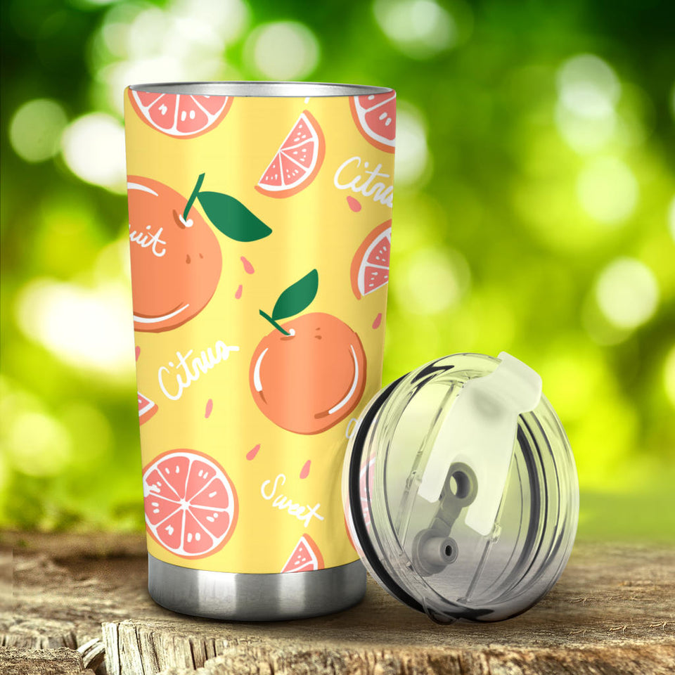 Grapefruit Yellow Background Tumbler