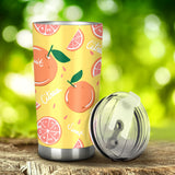 Grapefruit Yellow Background Tumbler