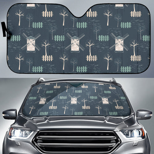 Windmill Tree Pattern Car Sun Shade