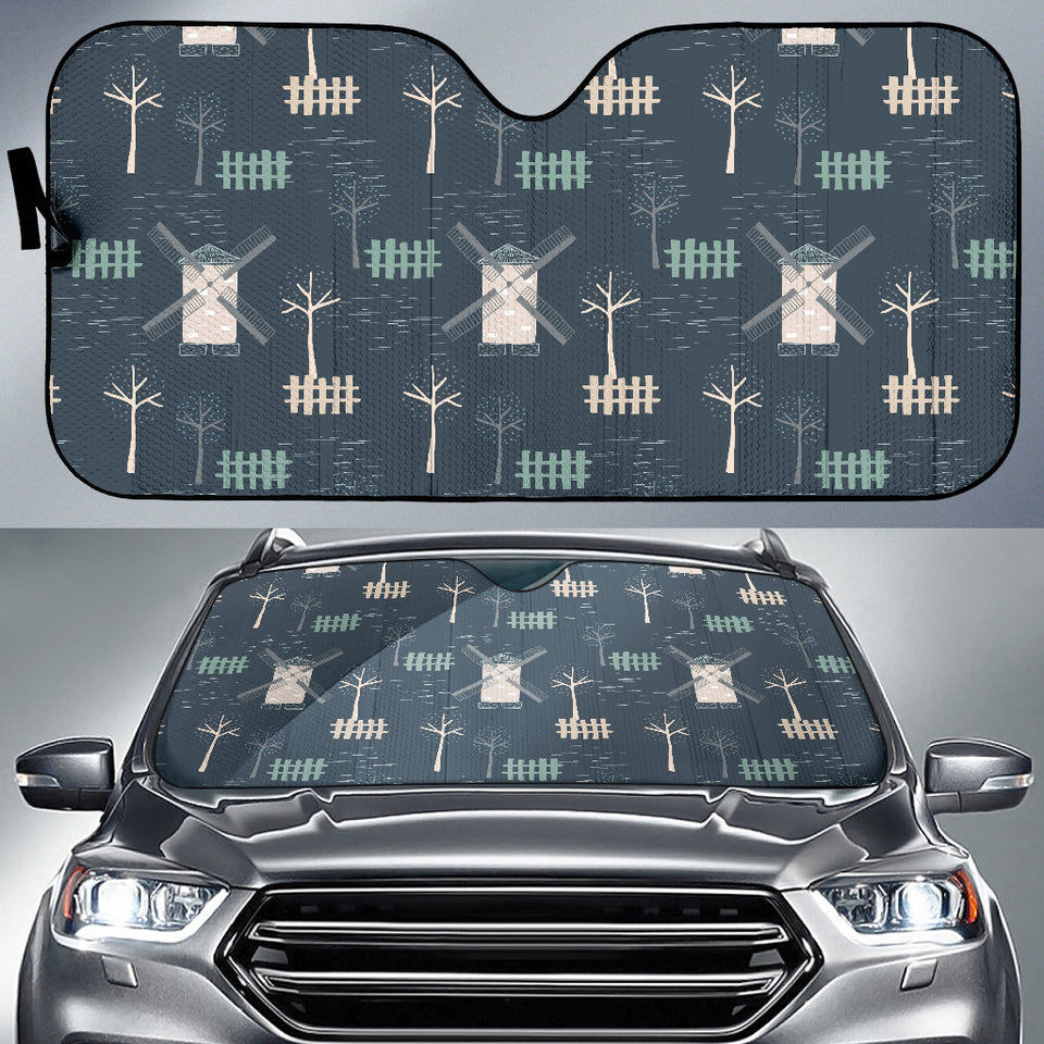 Windmill Tree Pattern Car Sun Shade