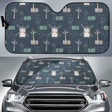 Windmill Tree Pattern Car Sun Shade