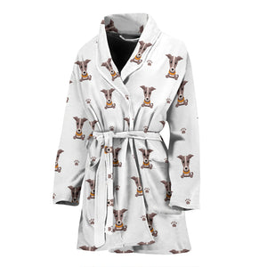 Greyhound Pattern Print Design 05 Women's Bathrobe