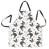 Boston Terrier Dog Hearts Vector Pattern Adjustable Apron