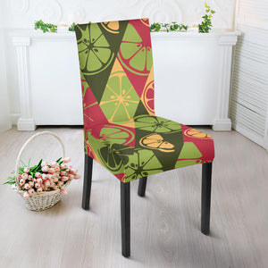 Cool Geometric Lime Pattern Dining Chair Slipcover